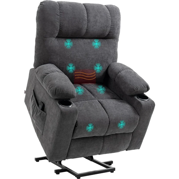 HOMCOM Massagesessel Sessel mit Aufstehhilfe, Elektrischer Kinosessel mit Massagefunktion (1-St) – Bild 1
