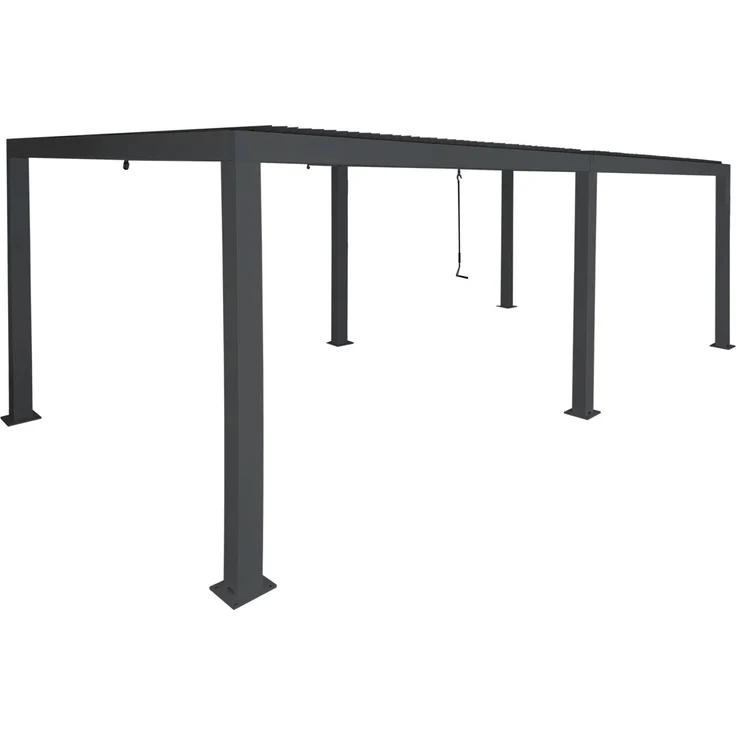 Mendler 'HWC-L46' Pergola, Regenrinne sturmfest, Aluminium anthrazit, 3x6 m – Bild 6