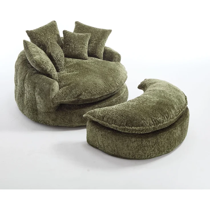 Abrihome Sessel mit Kissen und Verstellfunktion, Grün, 190,5x138x63 cm – Bild 2