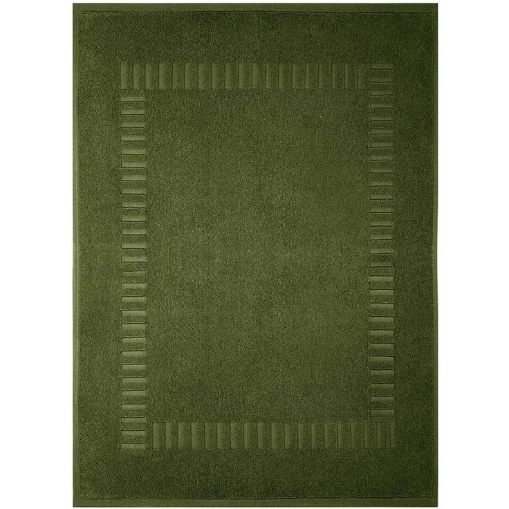 Lashuma Badematte Pure, Höhe 5 mm, schnell trocknend, Baumwolle, rechteckig, grüner Badewannen Vorleger 50x70 cm saugstark – Bild 5