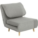 HOMCOM Sessel Verstellbar Klappmatratze Gästebett (Schlafsessel, 1-St, Schlafsofa), für Wohnzimmer, Schlafzimmer, Grau