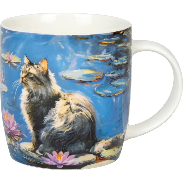 KÖNITZ 1172753060 Becher Arty Animals Monet's Cat 390 ml aus Bone China Porzellan / Monets Katze