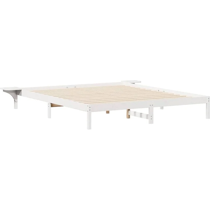 vidaXL Bettgestell mit Nachttischen Weiß 200 x 210 cm 873236 – Bild 1
