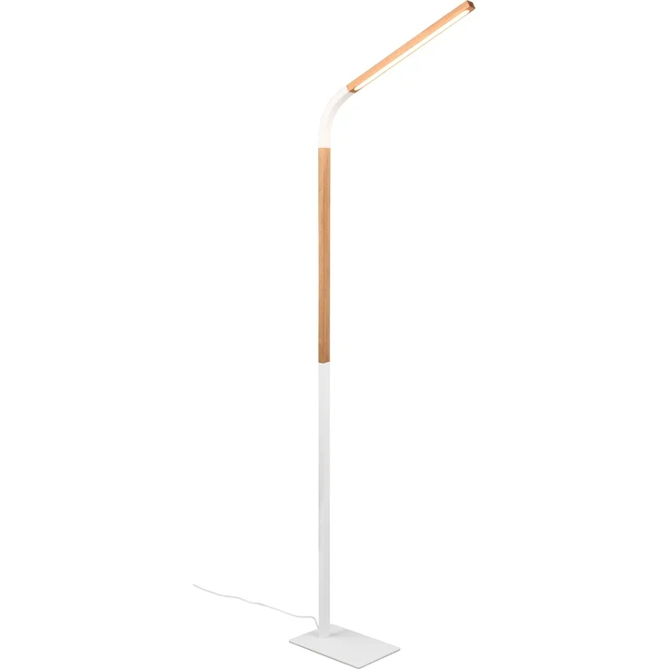 LED Stehleuchte NORRIS Weiß mit Holzelementen, Höhe 140cm – Bild 6