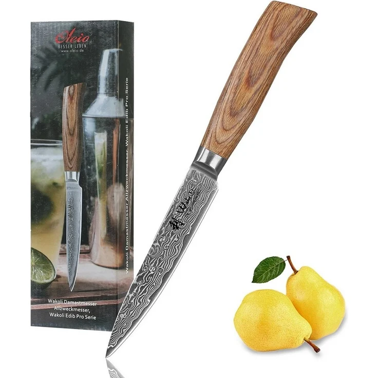 Wakoli Allzweckmesser EDIB Pro Damast Allzweckmesser I Kochmesser Küchenmesser I 12cm Klinge, 67 Lagen Damaststahl, VG-10 Stahlkern – Bild 5