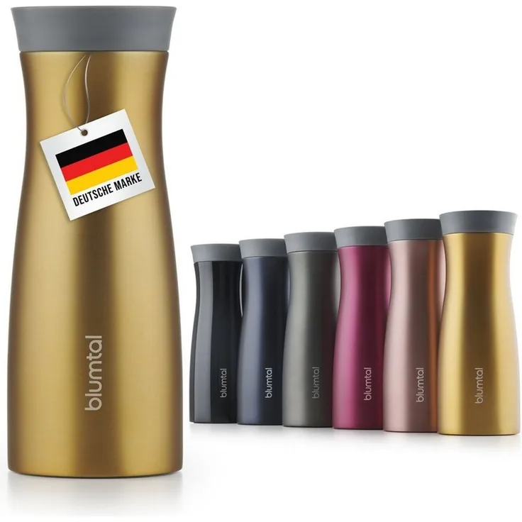 Blumtal Isolierflasche Blumtal auslaufsicherer Thermobecher London, Edelstahl Becher - 380ml