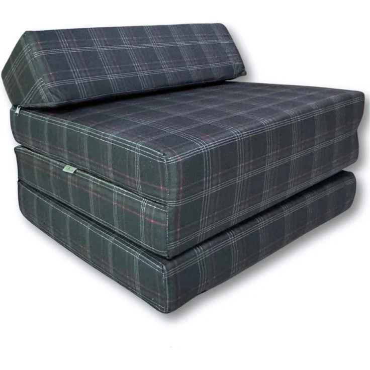 Klappmatratze Klappmatratze Gästematratze Kopfteil VW GTI Muster 200x70x10cm Bezug, FORTISLINE, 10 cm hoch, (Set), Bezug Waschbar – Bild 1