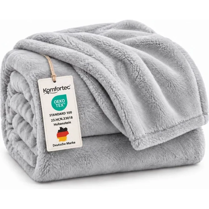 Wohndecke Kuscheldecke 260 g/m², flauschige Wohndecke, Fleecedecke, Oeko-Tex, Komfortec