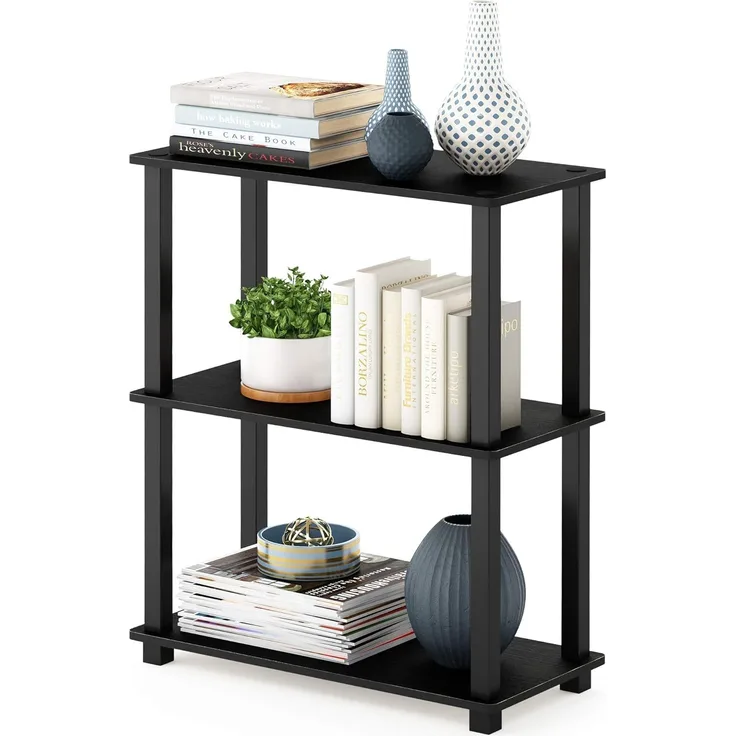 Furinno kompaktes Mehrzweck-Regal mit 3 Ebenen, holz, Americano/Schwarz, 29. 46x59. 94x75. 18 cm