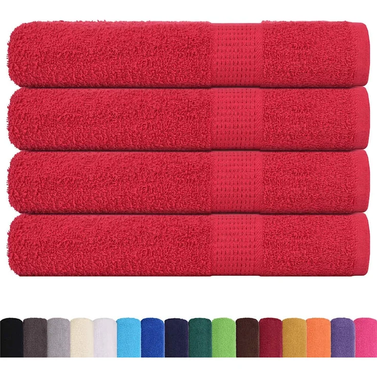 vidaXL Handtücher FROGN 4 Stk. Rot 100x200 cm 360 g/m² 136939 – Bild 2
