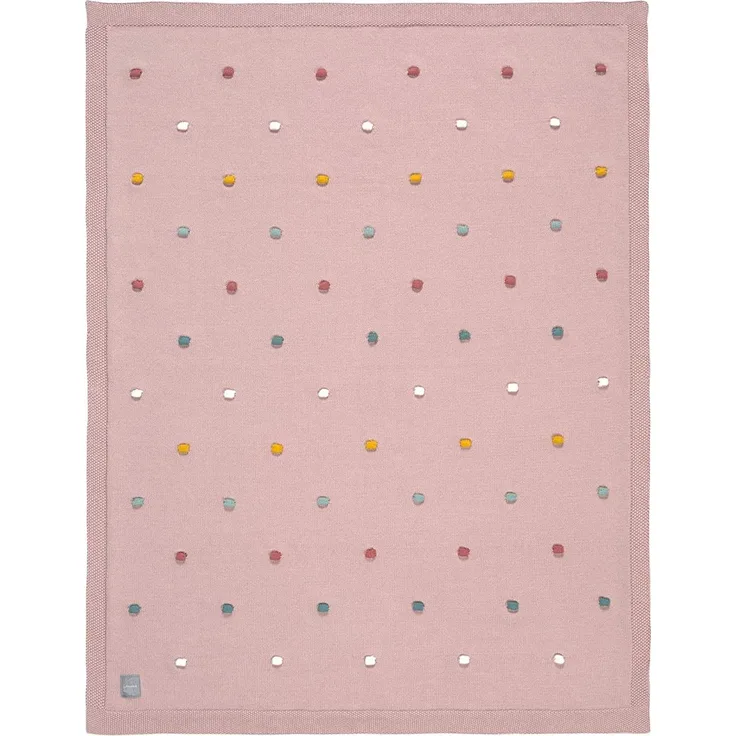 Lässig Babydecke - Knitted Blanket GOTS Dots Dusky Pink