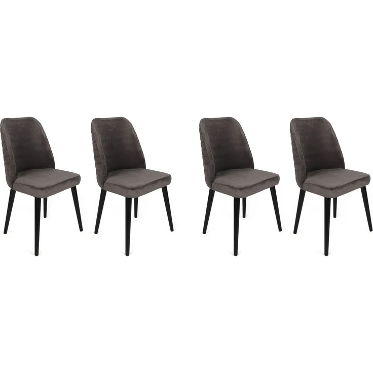 Skye Decor 'Tutku-301 V4' Stuhlset (4-teilig), Anthrazit / Schwarz, 50 x 90 x 49 cm – Bild 6