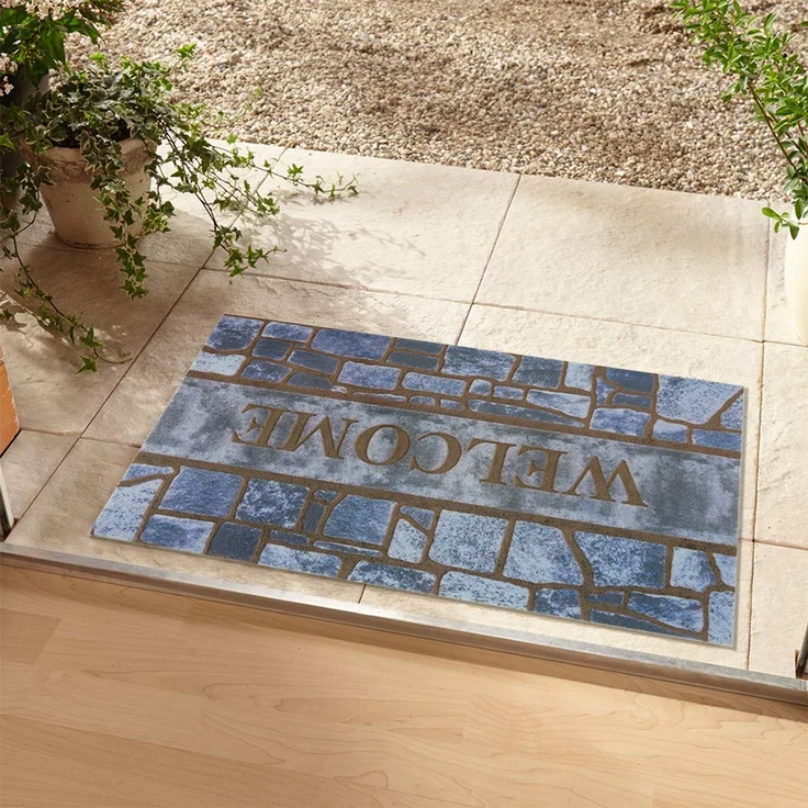 Fußmatte Welcome Ornamente, Teppich Boss, rechteckig, Höhe 6 mm, In/- Outdoor geeignet, Schriftzug, 3D Optik, Robust, Pflegeleicht, beflockt – Bild 3