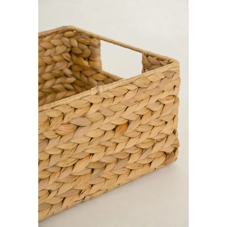 VIVANNO Regalkorb Wasserhyazinthe LANTA Rechteckig, Natur Geflochten 27x20x13 cm – Bild 2