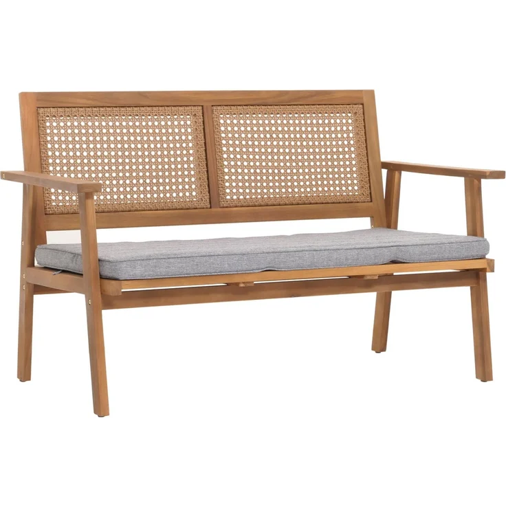 Garten-Garnitur HWC-N46, Lounge-Set Gartenlounge Bank Sessel Tisch, Holz Akazie MVG-zertifiziert ~ Kissen grau – Bild 6