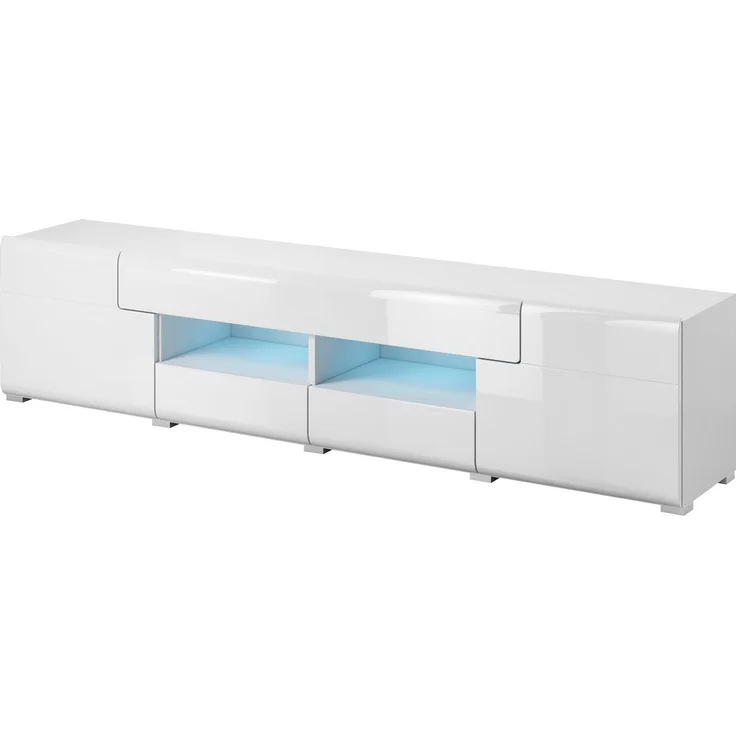 INOSIGN Lowboard Toledo,Breite 209cm, trendige TV-Schrank mit dekorative Fräsungen, TV-Board ohne Beleuchtung, TV-Kommode mit viel Stauraum – Bild 2