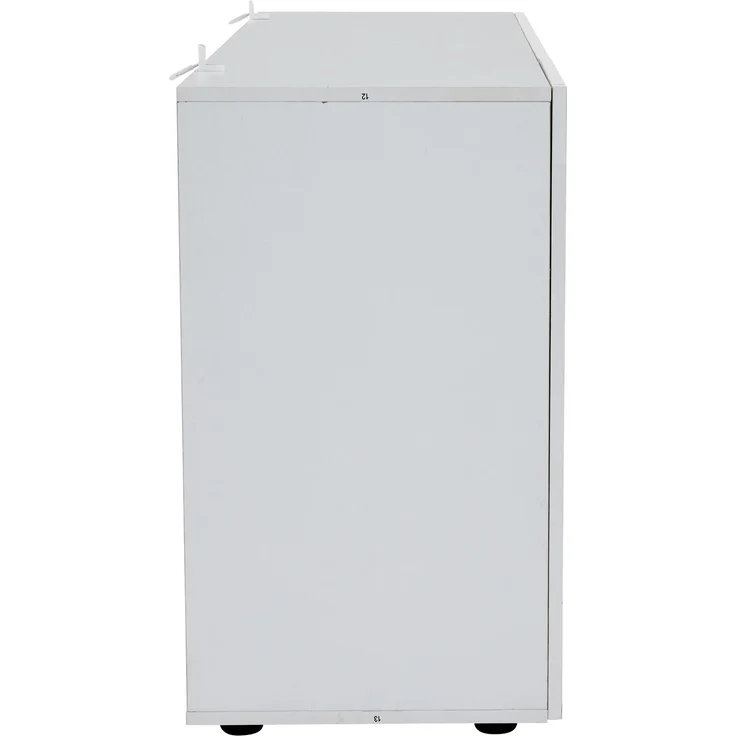 ZUBALIYA Sideboard 140x40x70 cm, mit LED-Beleuchtung, mit App-Steuerung, Hochglanz, aus Spanplatte, Weiß / Natur – Bild 20