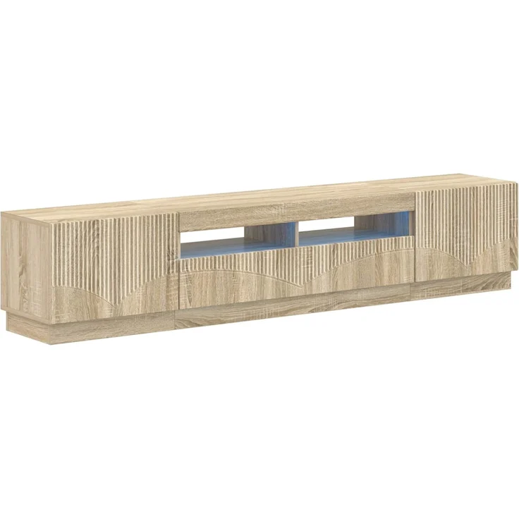vidaXL LED-TV-Schrank HOORN 3 stk. Sonoma-Eiche Holzwerkstoff 3416839 – Bild 2