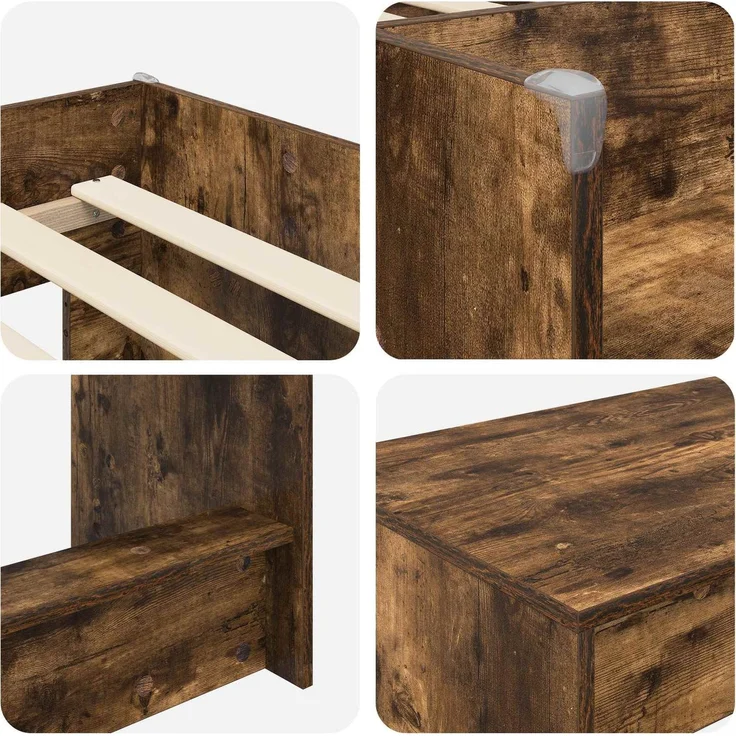 vidaXL Hochbett mit Schreibtisch für Kinder 2 stk. Räuchereiche 3423474 – Bild 6