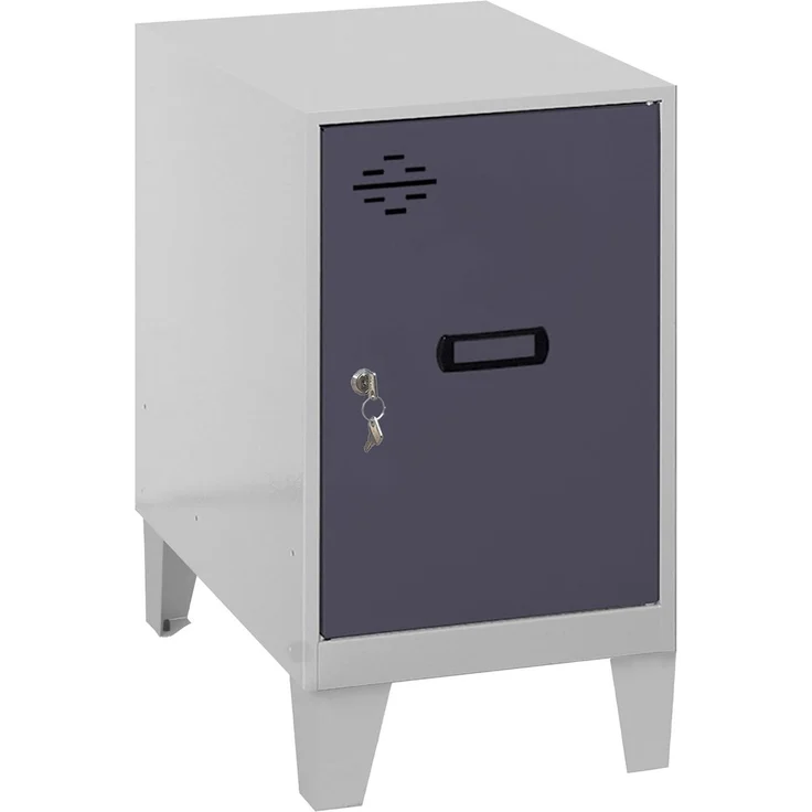 Simon Rack Simonlocker Kommode, klein, 575 x 400 x 500 mm, Amario aus Metall, inkl. Schlüssel, Grau/Anthrazit – Bild 1