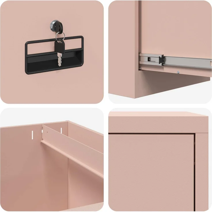 vidaXL Aktenschrank Rosa 44 x 50 x 106,5 cm Kaltgewalzter Stahl 891599 – Bild 10