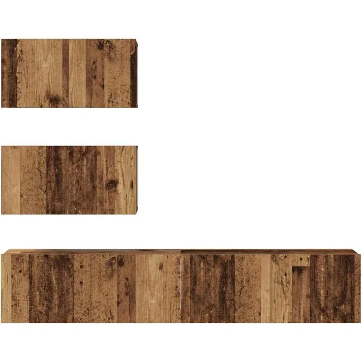 vidaXL TV-Schrankset Wandmontiert 4 pcs Altholz Holzwerkstoff 3393393 – Bild 6