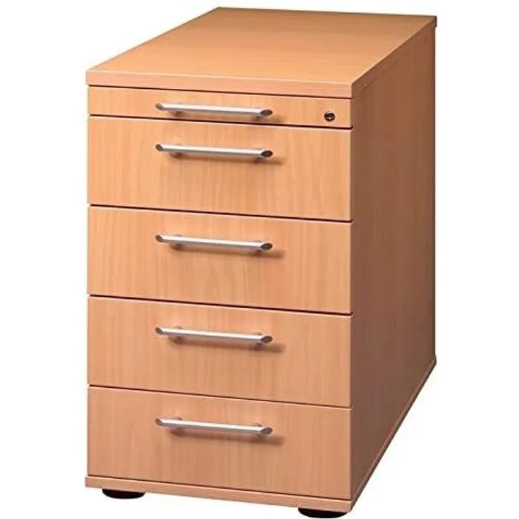 Standcontainer SC50 80cm, 4 Schübe, Schloss, RE Eiche