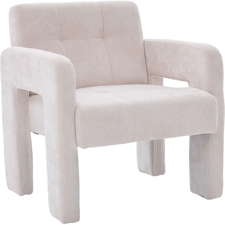 LVHOM Sessel Skandinavischer Stil, Polstersessel Cordstoff, Relaxsessel Einzelsessel Loungesessel, für Wohnzimmer, Büro, Schlafzimmer, Beige – Bild 1