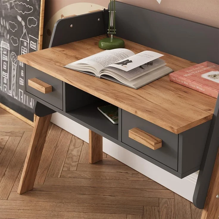 Schreibtisch Malia Grau/Artisan 97 x 51 cm mit 2 Schubladen Vitalispa – Bild 4