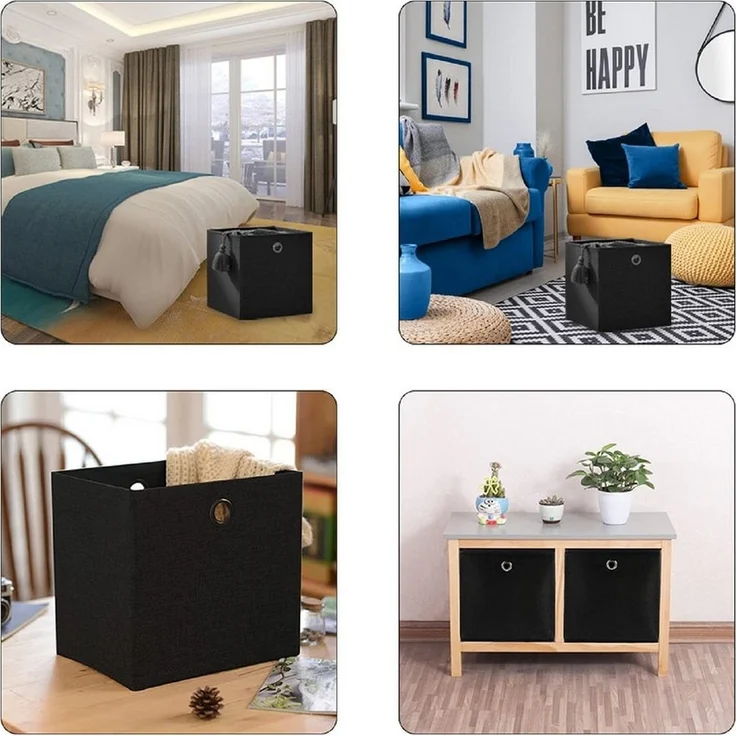 Youyijia Aufbewahrungsbox 4er Set Aufbewahrungsbox Faltbox Faltbare Stoff Faltkiste – Bild 3