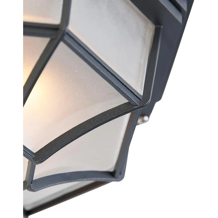 Qazqa Außen-Deckenleuchte Bri, ohne Leuchtmittel, E27, Dunkelgrau, Landhaus, Aluminium, 1-flammig – Bild 6