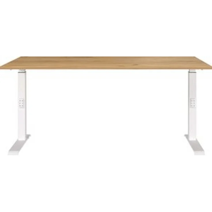 Germania Schreibtisch 7911-242, in Navarra-Eiche-Nb. /Weiß, me. höheneinst, 160 x 91 x 80 cm (BxHxT) – Bild 6