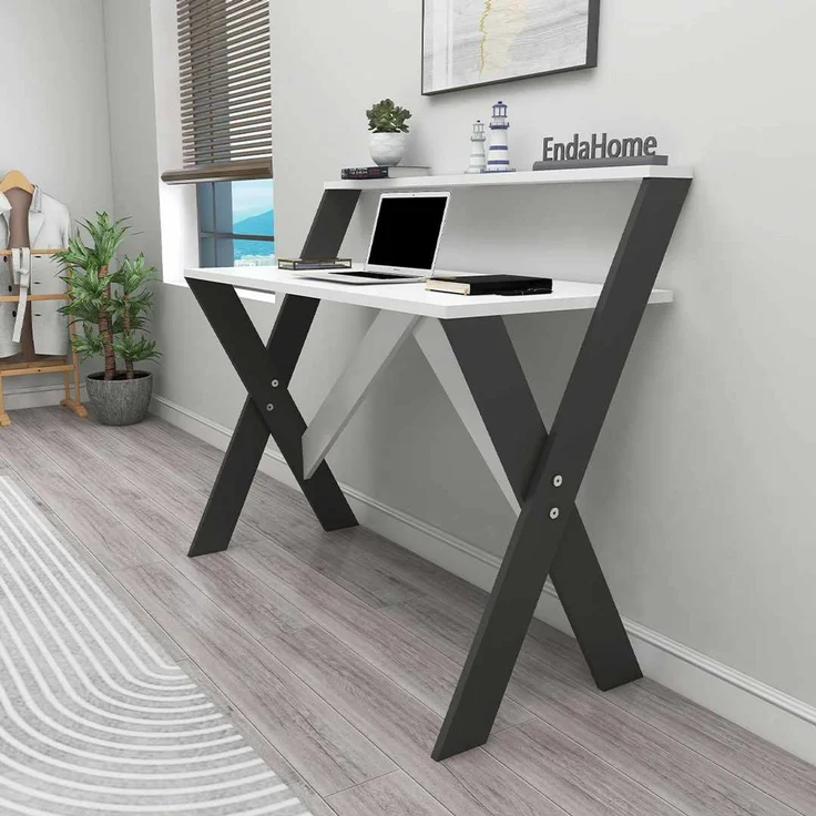 Skye Decor 'X - Anthracite, White' Schreibtisch, Anthrazit / Weiß, 90 x 88 x 50 cm – Bild 3