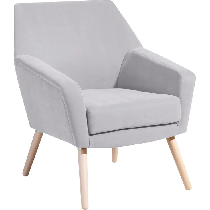 Sessel Kachka Bezug Veloursstoff Buche natur / silber 21075