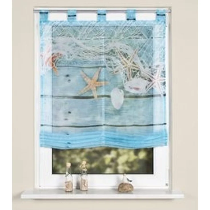 HOME WOHNIDEEN Raffrollo MARITIM, mit Schlaufen, ohne Bohren, freihängend – Bild 5