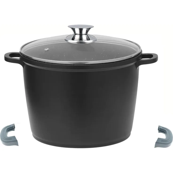 Tiefer Kochtopf Induktion Deckel Ø24cm Suppentopf Alu Guss