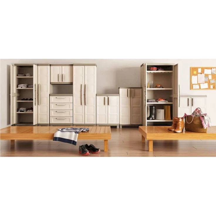 Keter Lagerschrank Excellence Niedrig Beige und Taupe 97 cm 46640 – Bild 4
