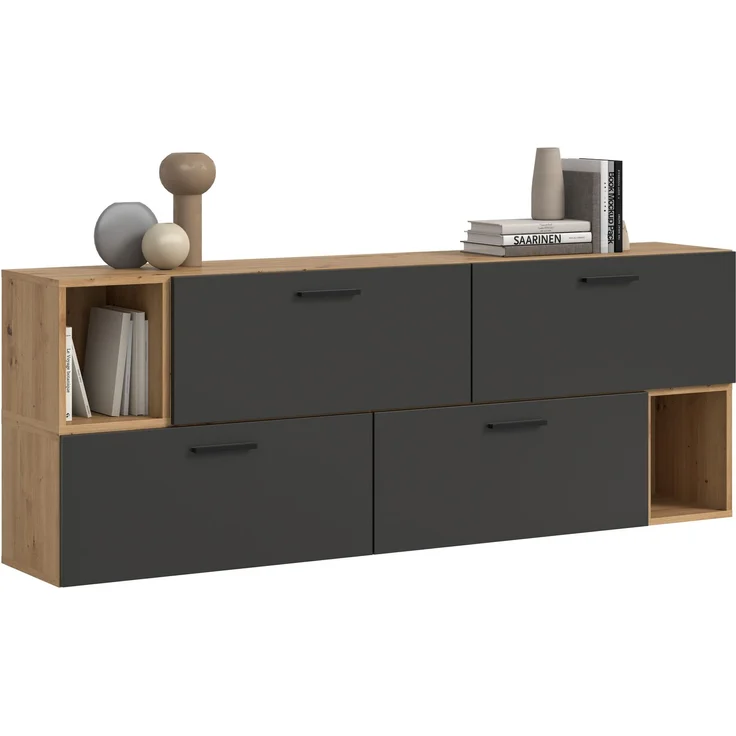 The One Wohnkombination in Basalt grau Nachbildung – Bild 1