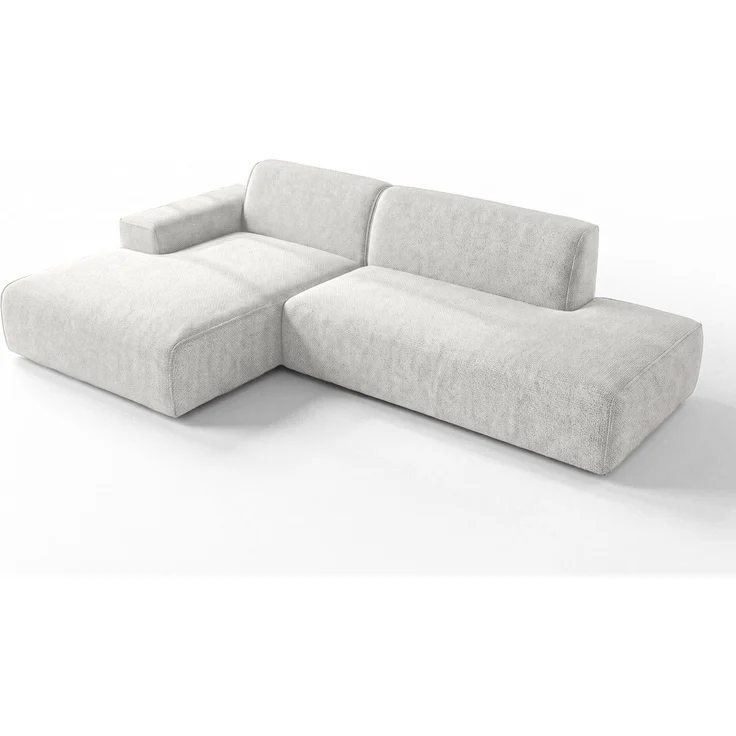 AX LIVING Ecksofa Modern Didim Duo 284 cm Weiß Chenille Eckcouch L – Bild 4