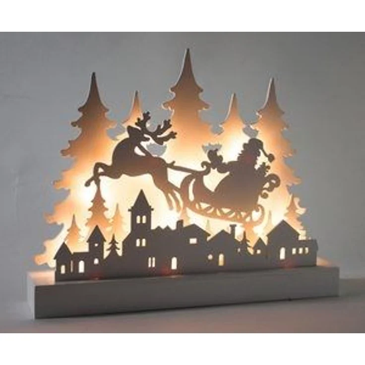LED-Silhouette Santa ww 30x6x24cm, 12 LED 6/18h T