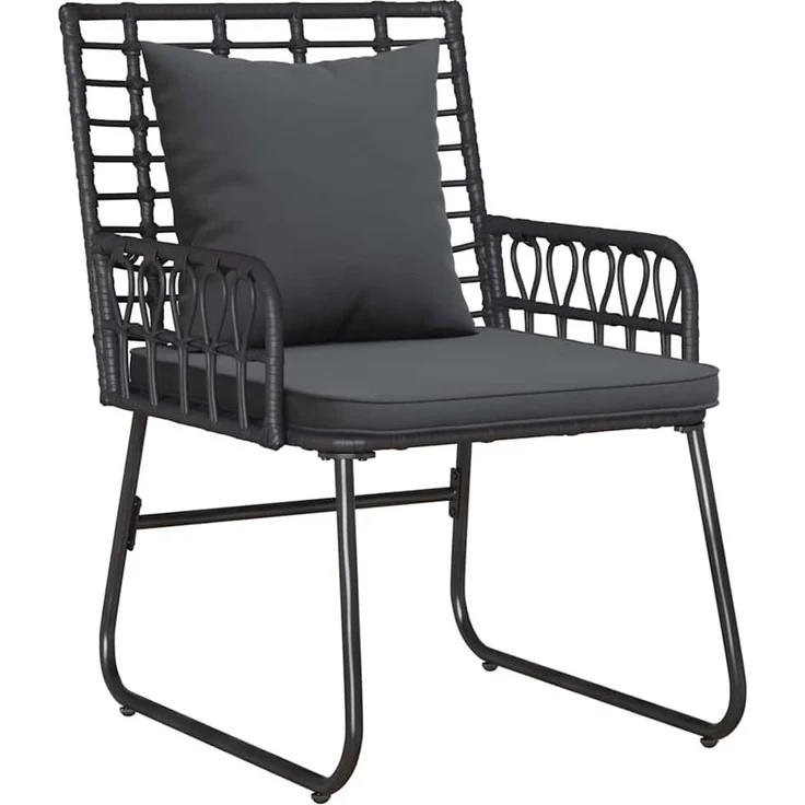 vidaXL Garten Essgruppe 3 pcs Schwarz und Anthrazit Poly-Rattan 42010350 – Bild 4