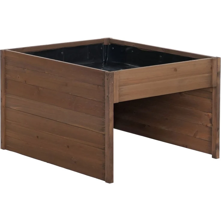 Mähroboter-Garage mit Pflanzkasten HWC-Q17, Unterstand Rasenmäher, Holz FSC®-zertifiziert 50x70x80cm ~ dunkelbraun – Bild 6