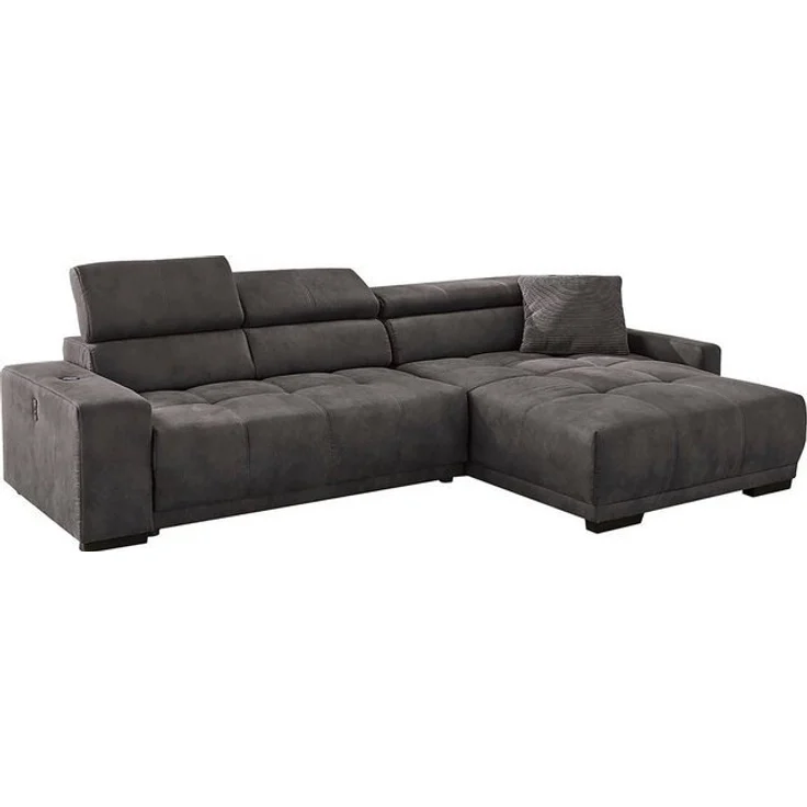 Jockenhöfer Gruppe Ecksofa Le Mans L-Form mit elektromotorischer Sitztiefenverstellung (30 cm), und induktiver Lademöglichkeit + USB A und C, verstellbare Kopfstützen – Bild 4