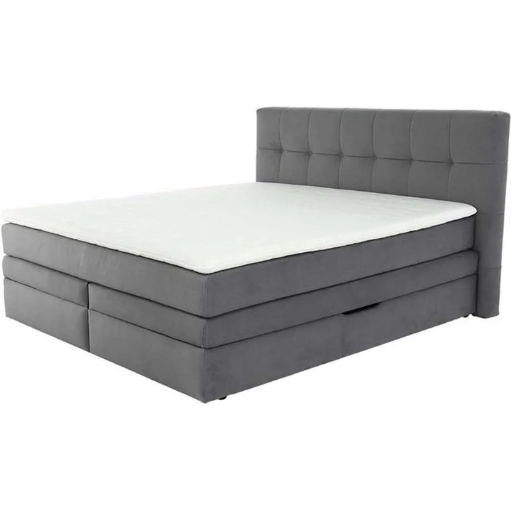 Jockenhöfer 'Amy' Boxspringbett, 180x200 cm, Samtähnlich Grau – Bild 4