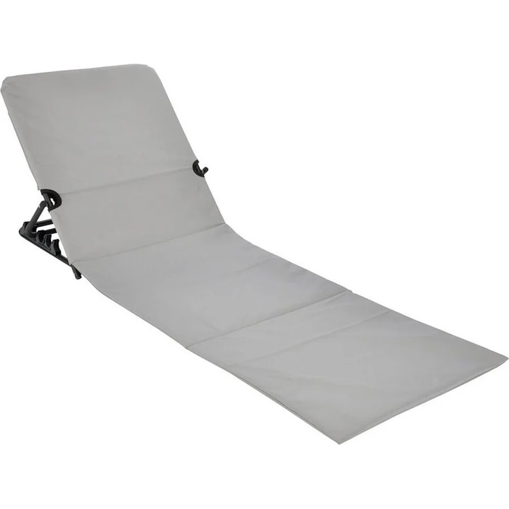 Spetebo Strandmatte klappbar mit Verstellbarer Rückenlehne - grau - Liegematte faltbar mit Tragegurt - Sonnenliege Gartenliege Sonnenmatte Liegematte für Garten Camping Picknick Reise Urlaub – Bild 1