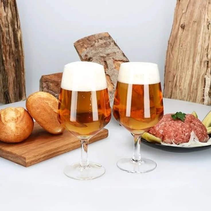 MamboCat Bierglas 6x Carré Bierglas 400ml Biergläser klar 0,35L Glas Bier-Kelch, Glas – Bild 3