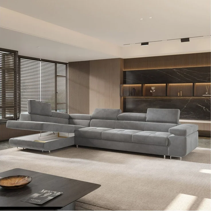 Masseno Ecksofa VICENTE mit Schlaffunktion L-Form, Sofa mit Bettkasten – Bild 3