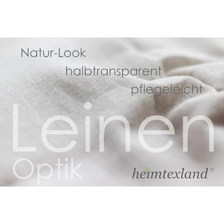 heimtexland Scheibengardine Landhaus Gardine Leinen Optik natur Kurzstore (1 St), Stangendurchzug, halbtransparent, Polyester, Bistrogardine 45x120 cm I Tunnelzug I Fransen Makramee-Borte – Bild 4
