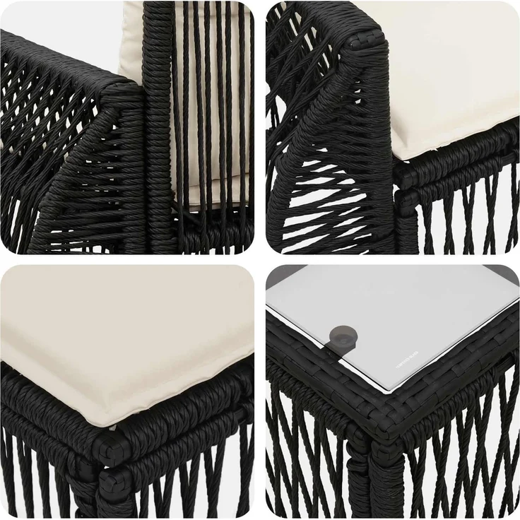 vidaXL Gartensofa-set 8 stk. Schwarz Poly-Rattan 3435358 – Bild 8