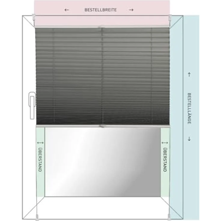 K-home Klemmfix Plissee 3D-Effekt Grau 110x130 cm – Bild 5
